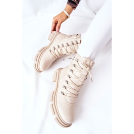 FI1 Dámské teplé boty Trappers béžové Perfect béžový 1