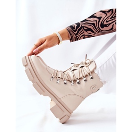 FI1 Dámské teplé boty Trappers béžové Perfect béžový 2