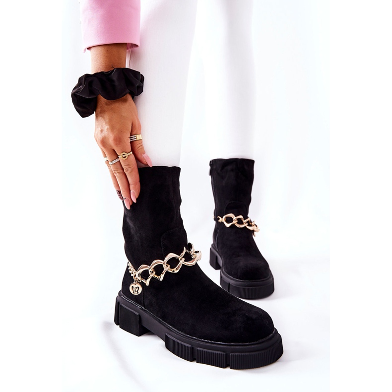 FB2 Černé semišové pracovní boty Hellio černá 2