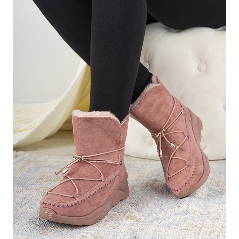 Růžové žebrované sněhové boty Carrera růžový 1 Růžové žebrované sněhové boty Carrera růžový 1