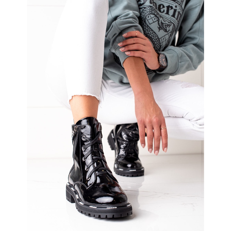 Kožené boty Artiker černá 1