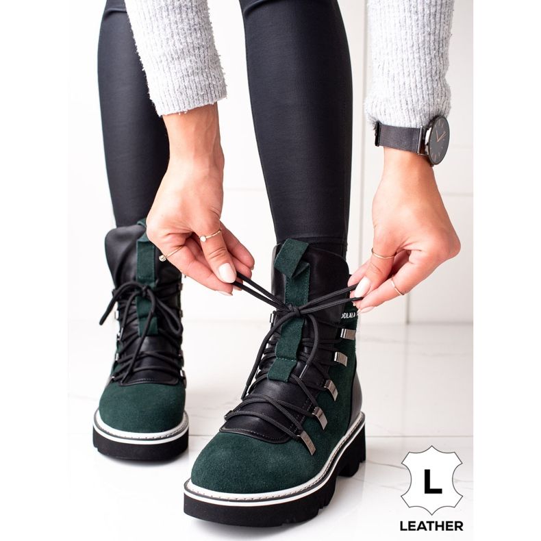 Kožené boty ARTIKER zelená 1