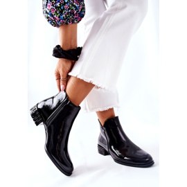 Ploché lakované teplé boty Sergio Leone BT540 černé černý 2