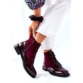 Semišové teplé boty Sergio Leone BT401 Burgundsko bordó 2