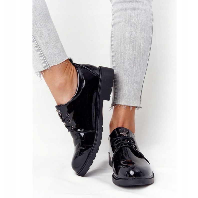 S.Barski Dámské lakované boty Oxfords S. Barski černé černá 3