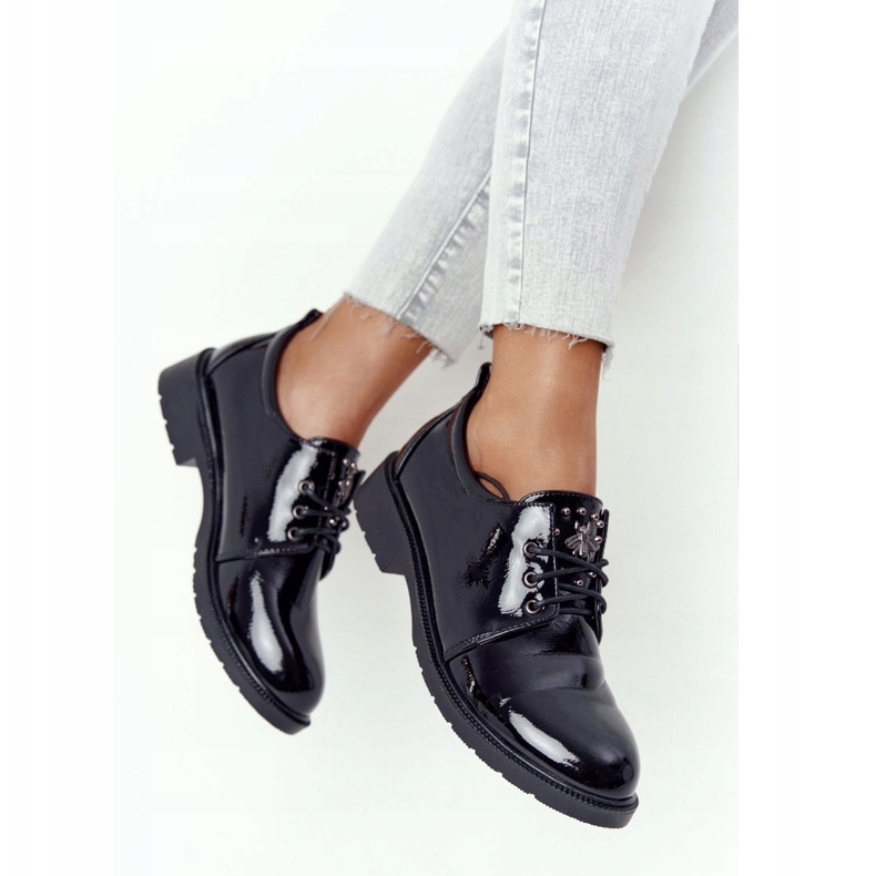 S.Barski Dámské lakované boty Oxfords S. Barski černé černý 4