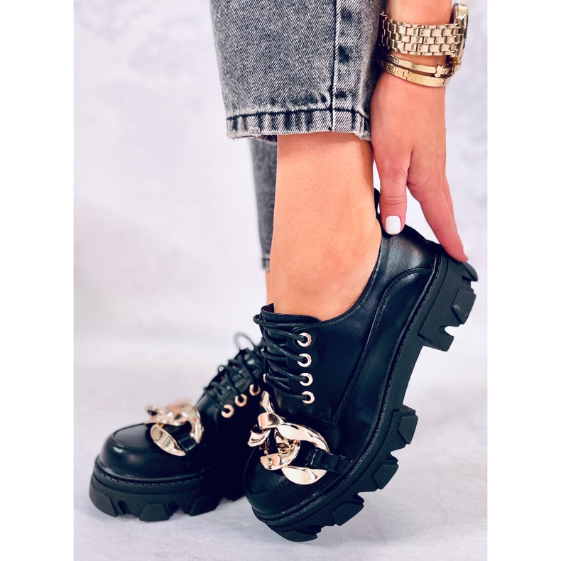 Dámské černé boty Tony s řetízkem černá 1