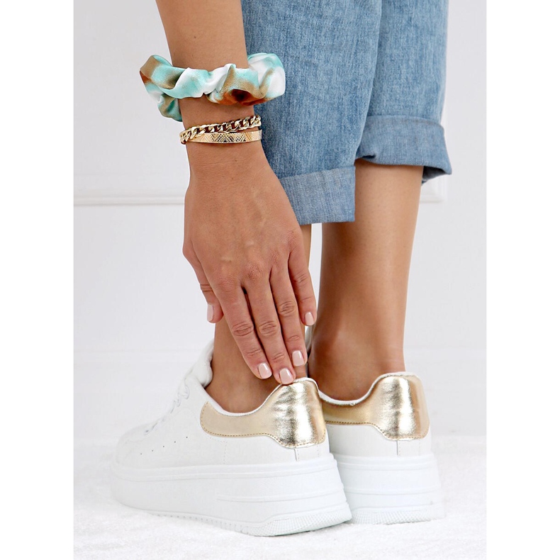 Bílé dámské tenisky T0YD8240-5 BÍLÁ / ZLATÁ bílý zlatý 1