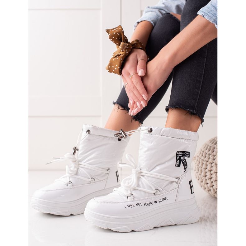 Třpytivé sněhové boty VINCEZA bílý 1