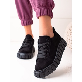 Sweet Shoes Semišové tenisky na platformě černý 2