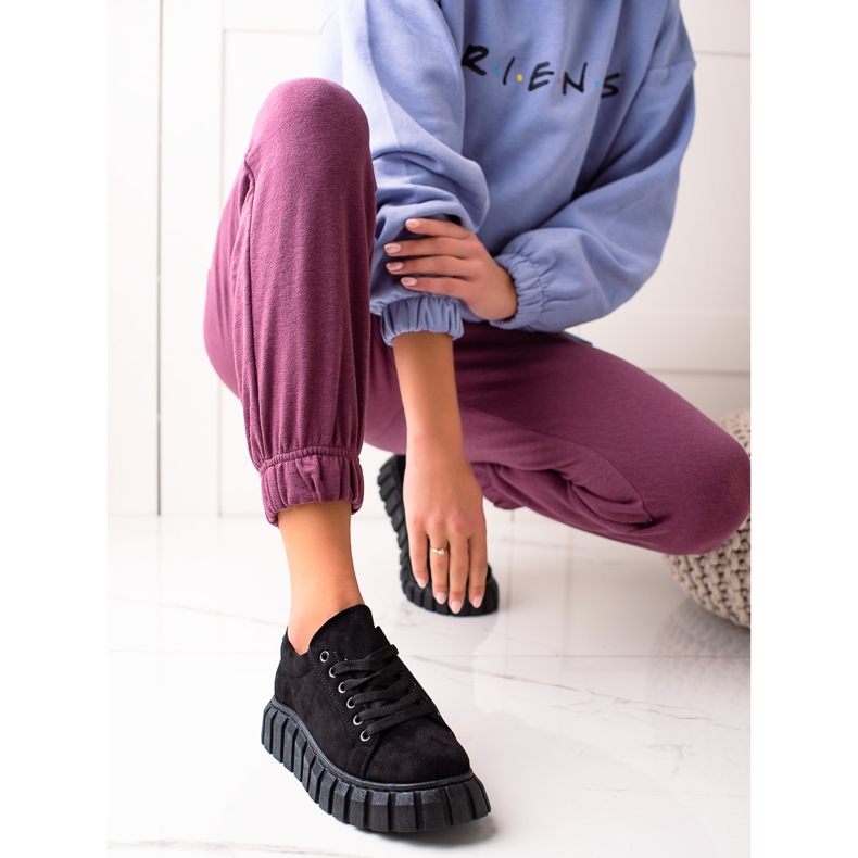 Sweet Shoes Semišové tenisky na platformě černá 1