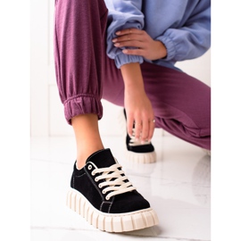 Sweet Shoes Semišové tenisky na platformě černá 1