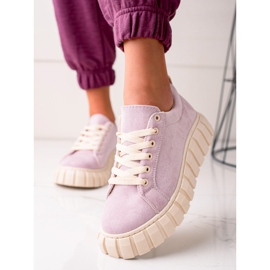 Sweet Shoes Semišové tenisky na platformě fialová 1