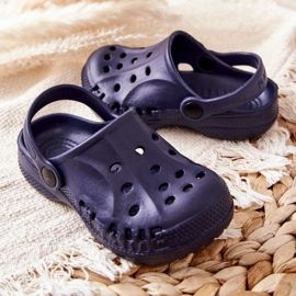 Flameshoes Dětské domácí pantofle Navy Blue Crocs námořnická modrá 2