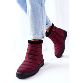 PE1 Dámské zateplené sněhové boty Burgundy Mezyss červený 1
