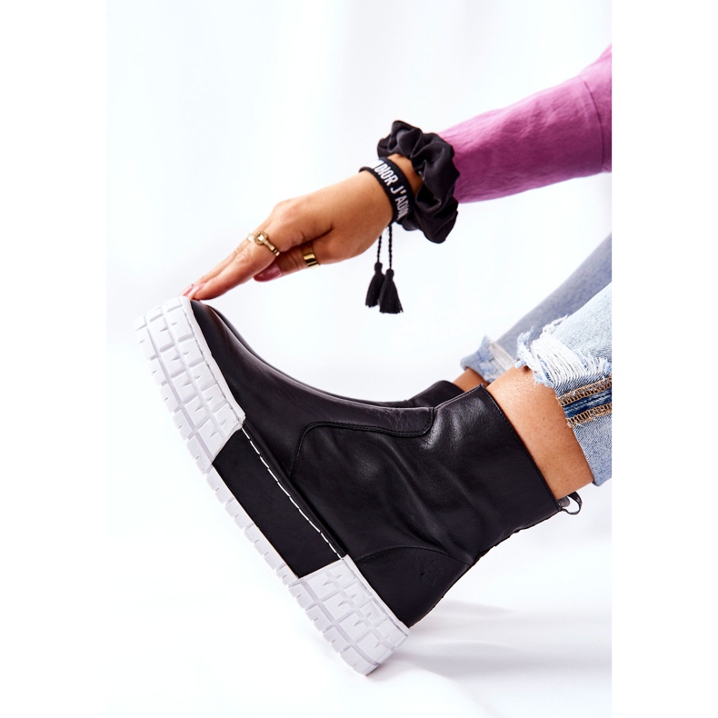 Maciejka Kožené boty na platformě černé 05216-01 černá 2 Maciejka Kožené boty na platformě černé 05216-01 černá 2