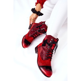 Dámské teplé kožené boty Maciejka Red 04625-08 červený 1