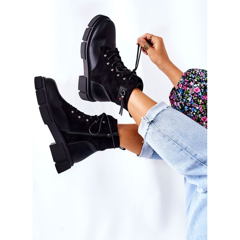 POTOCKI Pracovníci kožených bot svázali černou cestu! černá 2