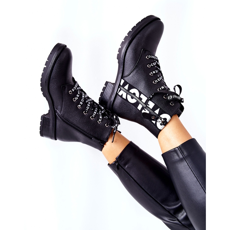 POTOCKI Pracovníci na kožených botách na černém zipu Henri černá 2