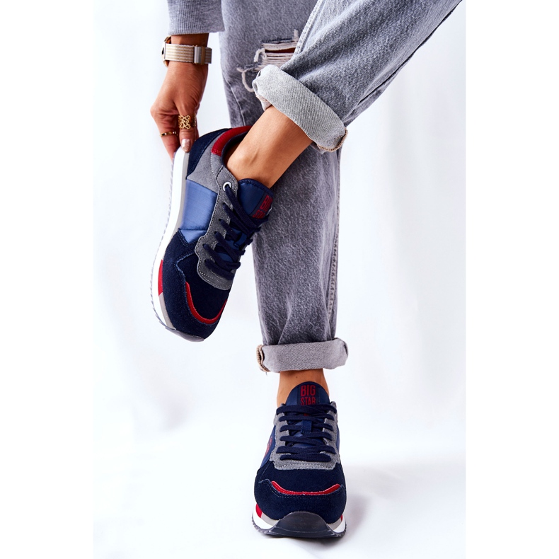 Sportovní obuv Big Star GG274A055 Navy-Red červené námořnická modrá šedá 2