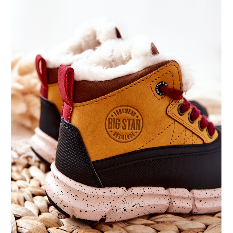 Teplé dětské boty Big Star II374072 Camel hnědý černá oranžový 2