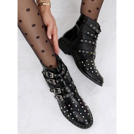 Černé boty s cvočky černé M8AX1658-18 černé černá 1