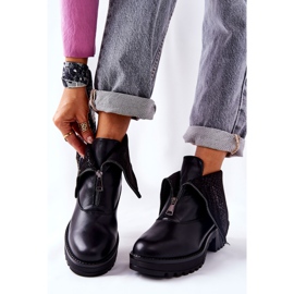 Vinceza Kožené boty na vysokém podpatku, černý challonte černá 1 Vinceza Kožené boty na vysokém podpatku, černý challonte černá 1