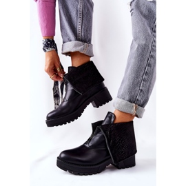 Vinceza Kožené boty na vysokém podpatku, černý challonte černá 2 Vinceza Kožené boty na vysokém podpatku, černý challonte černá 2