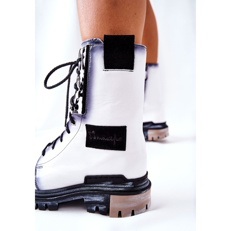 Kožené boty Teplé boty Maciejka White 05113-11 bílý černá 1