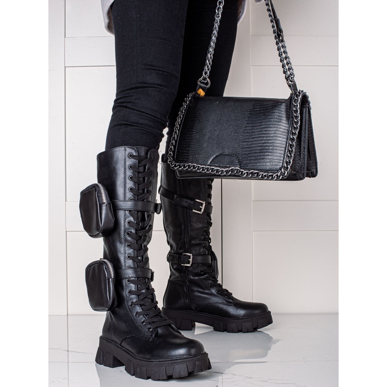 Best Shoes Vysoce módní černé boty černý 1