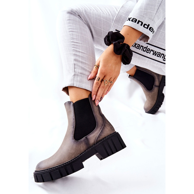 Boty Workers Warm Trapers Sergio Leone TR761 Grey šedá 2 Boty Workers Warm Trapers Sergio Leone TR761 Grey šedá 2