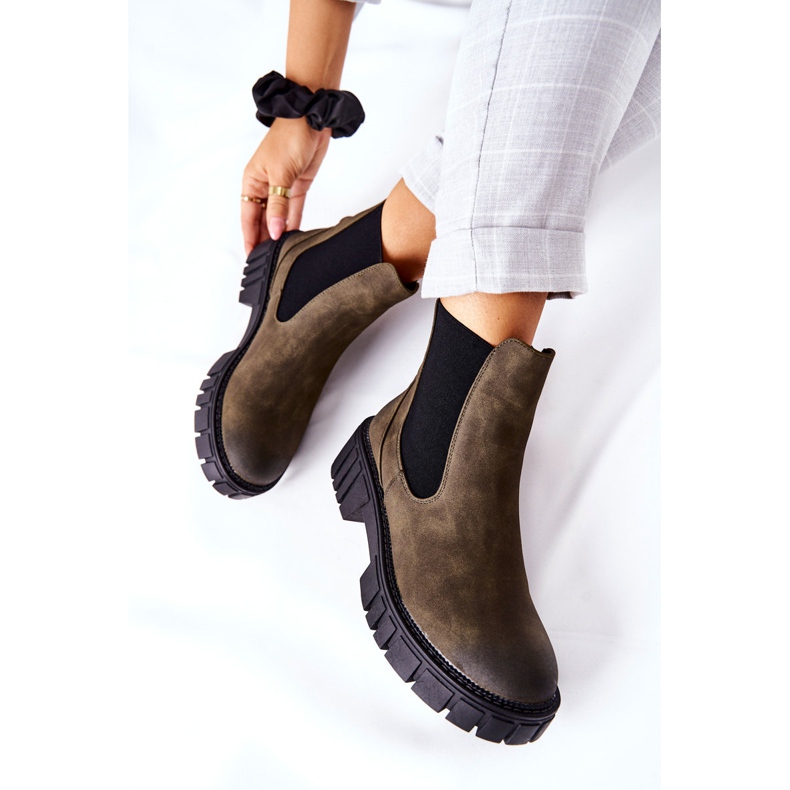 Boty Workers Warm Trappers Sergio Leone TR761 Green zelená 1