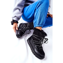 POTOCKI Sněhule zateplené kožešinou na platformě černé Salemi černá 2 POTOCKI Sněhule zateplené kožešinou na platformě černé Salemi černá 2