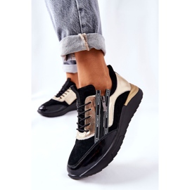 POTOCKI Kožené sportovní boty Tenisky Black Gold Minor černá 2