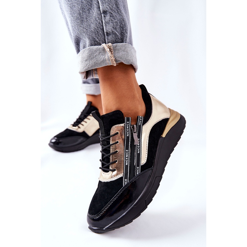 POTOCKI Kožené sportovní boty Tenisky Black Gold Minor černá 2