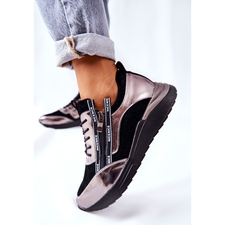 POTOCKI Kožené sportovní boty Tenisky Black Silver Minor černá stříbrný 1 POTOCKI Kožené sportovní boty Tenisky Black Silver Minor černá stříbrný 1