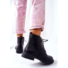 PH1 Klasické černé kožené vázané boty Melome černá 2