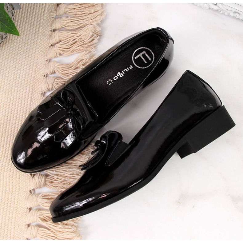 Lakované boty Filippo W PAW290 černé béžový bílý černá 1