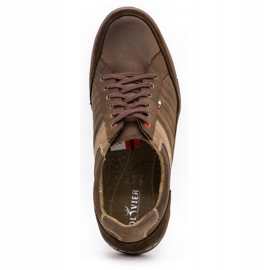 Pánské kožené boty Olivier 236GT hnědé hnědý 7