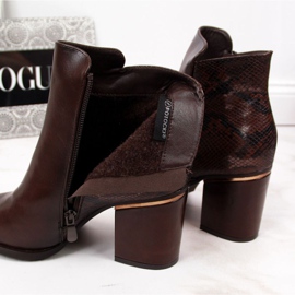 Boty zateplené hadí kůží Potocki W WOL31B hnědé hnědý 2