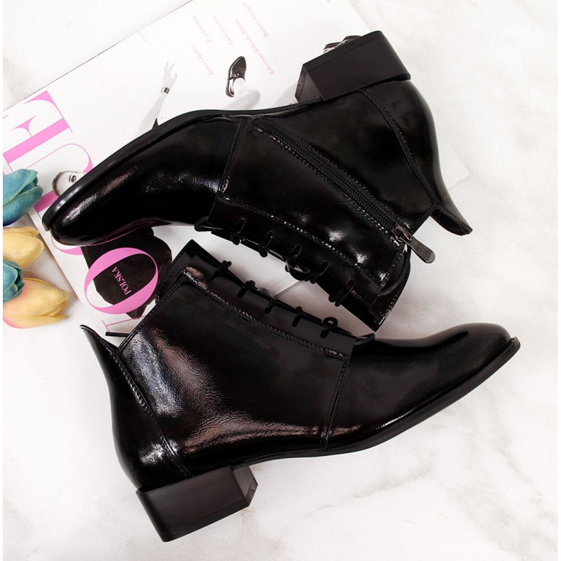 Boty neizolované lakované Potocki W WOL33A černé černá 1