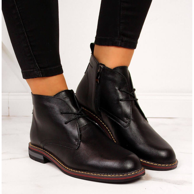 Kožené zateplené boty T.Sokolski W SCA141 černé bílý černá 2 Kožené zateplené boty T.Sokolski W SCA141 černé bílý černá 2