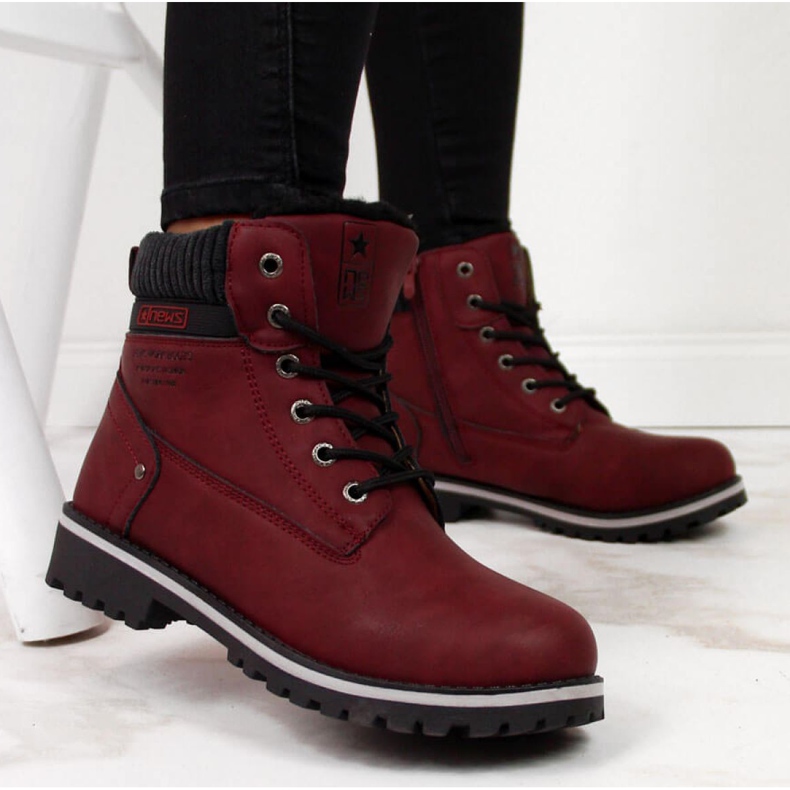 Zateplené turistické boty Novinky W EVE317B vínová bordó 1