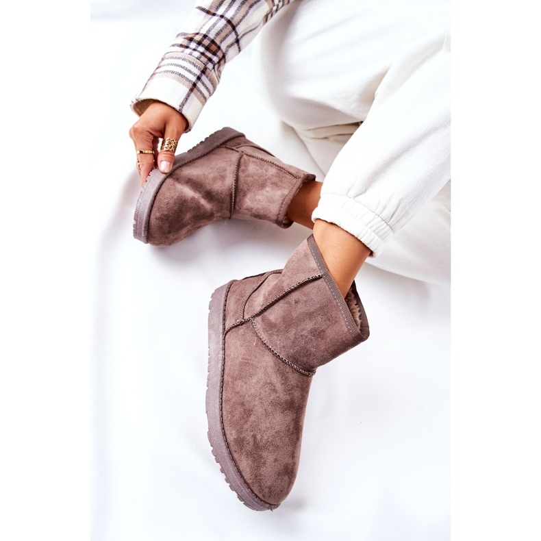 Teplé sněhové boty Vicandi Brown Fur hnědý 2