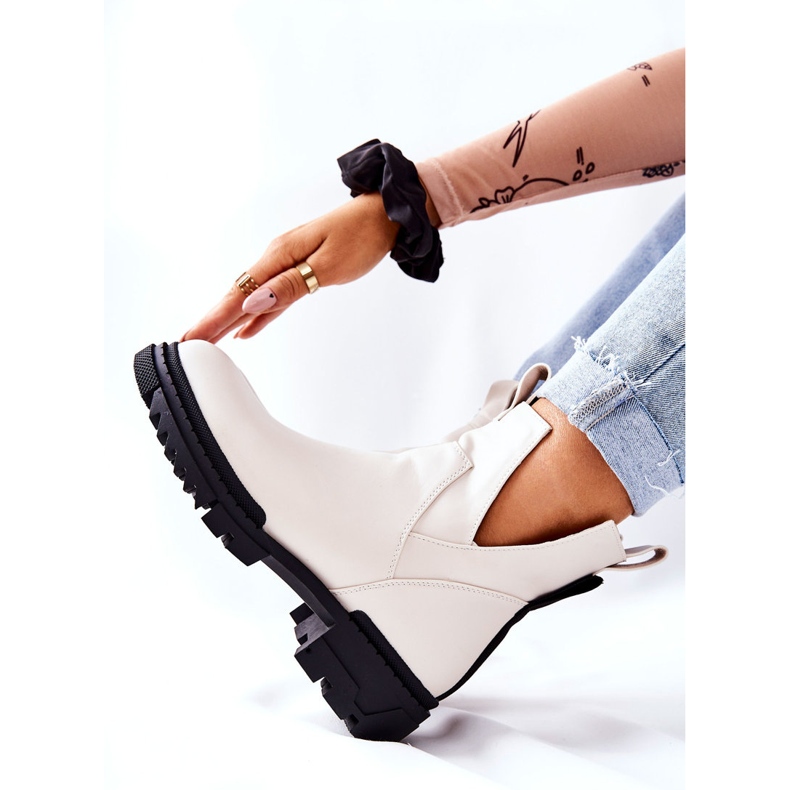 POTOCKI Bílé corano boty se zapínáním na zip bílý 2