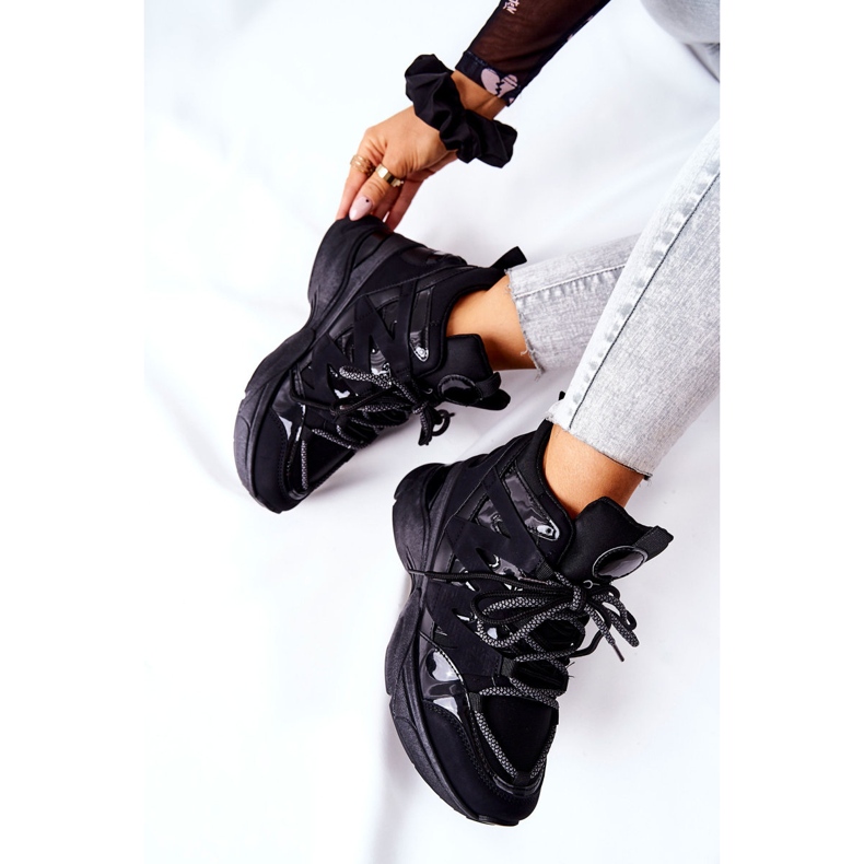 Sportovní černé klínové boty Hesane černá 1