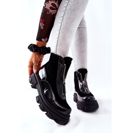 Kožené zateplené boty Laura Messi Black 2371 černá 1
