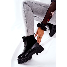 Kožené zateplené boty Laura Messi Black 2371 černá 3