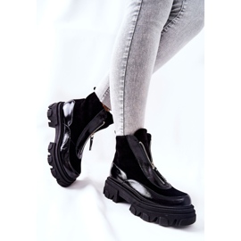 Kožené zateplené boty Laura Messi Black 2371 černá 4