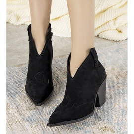 Černé dámské kovbojské boty s fanette černý 1